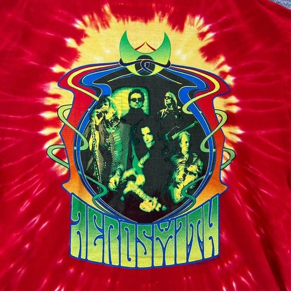 VTG Y2k  Aerosmith Girls Of Summer 2002 Tie Dyed‎ T Shirt Men XL - Picture 2 of 16